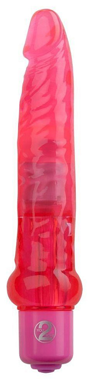 Гелевый анальный вибратор розового цвета - 17,5 см. - гель