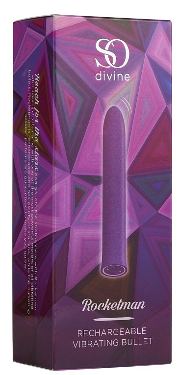 Фиолетовый гладкий вибратор Rocket Man - 14 см. So divine