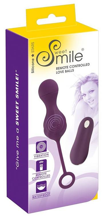 Фиолетовые вагинальные виброшарики Remote Controlled Love Balls - фото 7