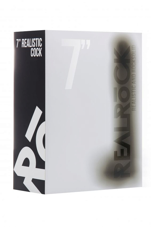 Чёрный фаллоимитатор Realistic Cock 7  With Scrotum - 18 см. - термопластичная резина (TPR)
