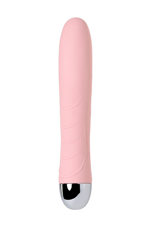 Розовый силиконовый вибратор с функцией нагрева и пульсирующими шариками FAHRENHEIT - 19 см. от Intimcat