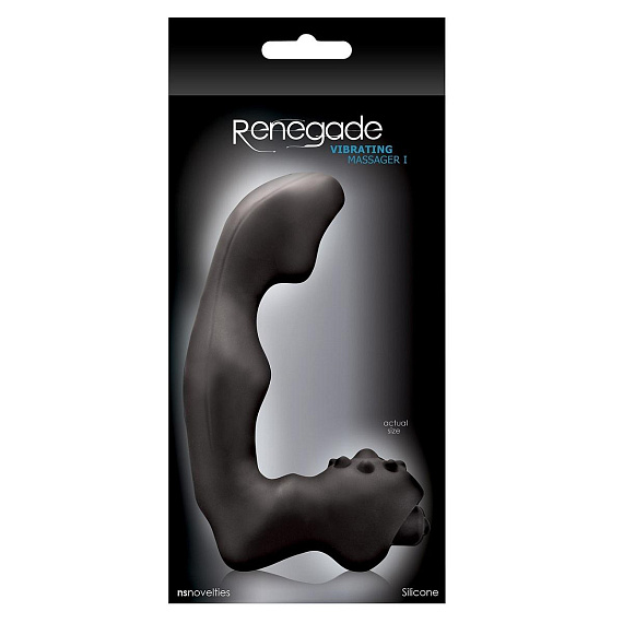 Малый черный анатомический вибростимулятор Renegade Vibrating Massager I - силикон