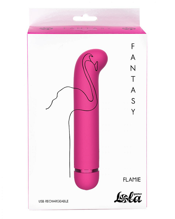 Розовый перезаряжаемый вибратор Flamie - 18,5 см. Lola toys