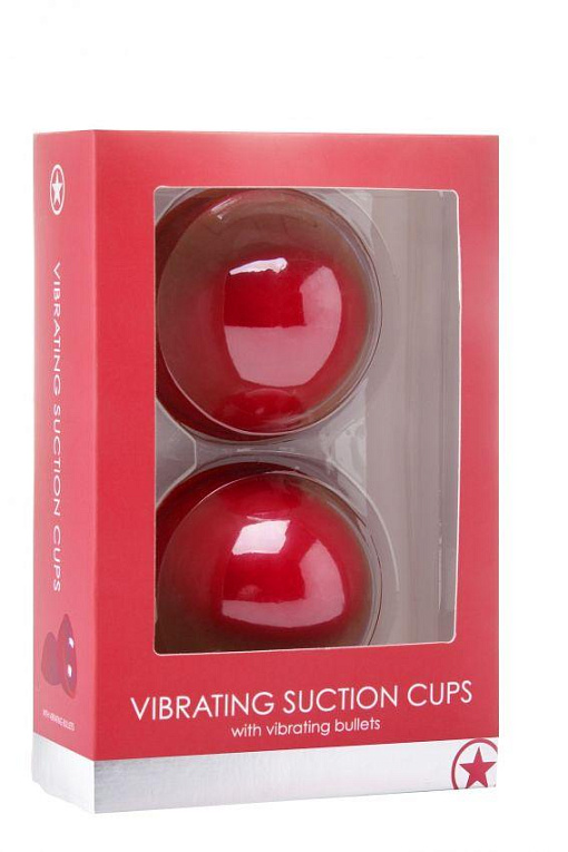 Красные вакуумные присоски с вибрацией Vibrating Suction Cup - силикон
