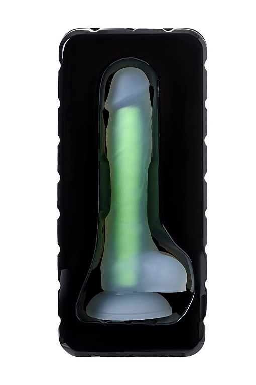 Прозрачно-зеленый фаллоимитатор, светящийся в темноте, Dick Glow - 18 см. - фото 6