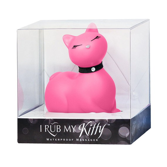 Розовый массажёр-кошка I Rub My Kitty с вибрацией - пластик