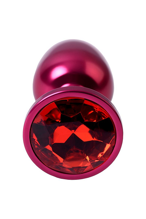 Красная анальная пробка с кристаллом красного цвета - 7,2 см. ToyFa