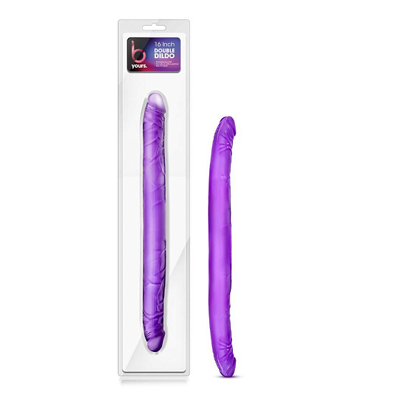 Фиолетовый двусторонний фаллоимитатор B Yours 16  Double Dildo - 40,6 см. Blush Novelties