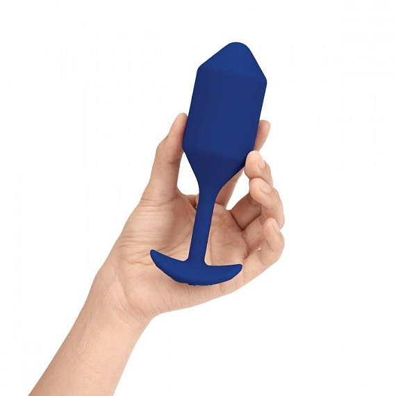 Синяя пробка для ношения с вибрацией Snug Plug 4 - 14 см. от Intimcat