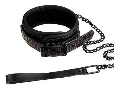 Фиолетово-чёрный ошейник с поводком BLAZE COLLAR AND LEASH PURPLE