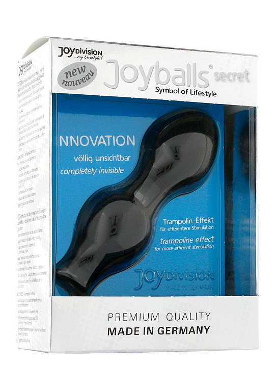 Чёрные вагинальные шарики Joyballs Secret - силикон