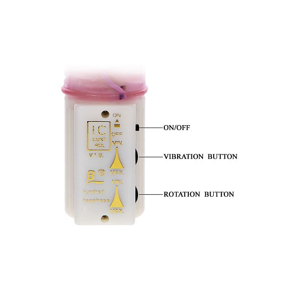 Розовый вибратор хай-тек с бусинками - 25,5 см. от Intimcat