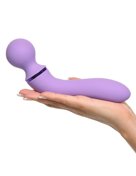 Фиолетовый двусторонний вибростимулятор Duo Wand Massage-Her - 19,6 см. - фото 7