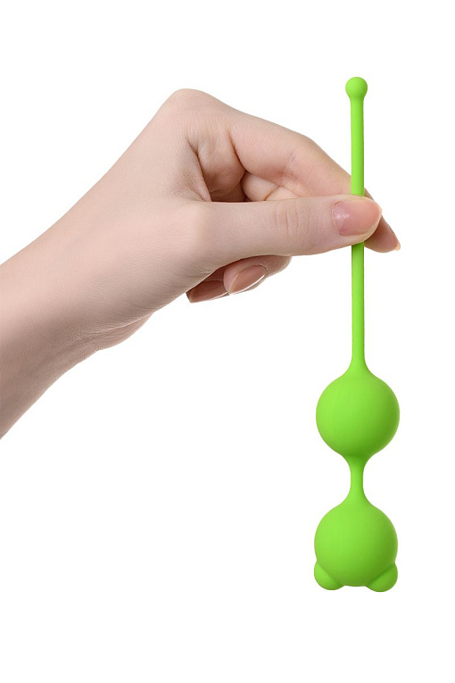 Зеленые вагинальные шарики A-Toys с ушками от Intimcat
