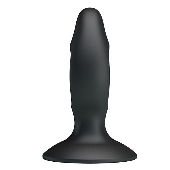 Чёрный массажёр простаты Silicone Butt Plug - 9,3 см. Baile