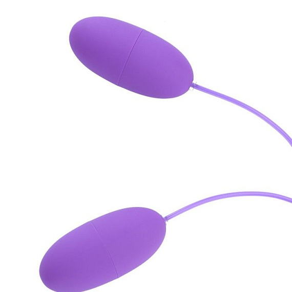 Фиолетовые гладкие виброяйца, работающие от USB - анодированный пластик (ABS)