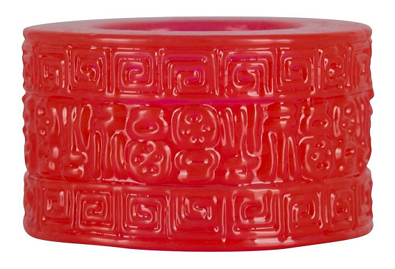Широкое красное эрекционное кольцо Cock Ring Aztecs - Термопластичная резина (TPR)