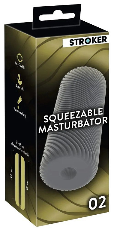 Серый мастурбатор Squeezable Masturbator 02 - фото 9