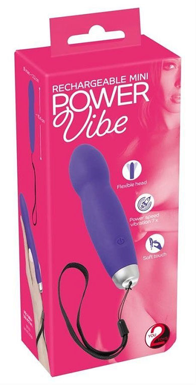 Фиолетовый вибратор Power Vibe - 15,4 см. - силикон