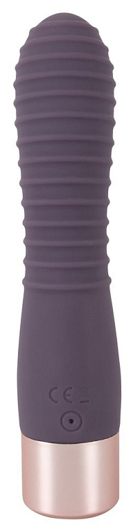 Фиолетовый вибратор с ребрышками Elegant Flexy Vibe - 15 см. - силикон