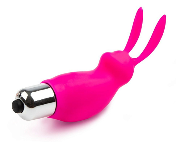 Розовый мини-вибратор в форме кролика - 9 см. - силикон