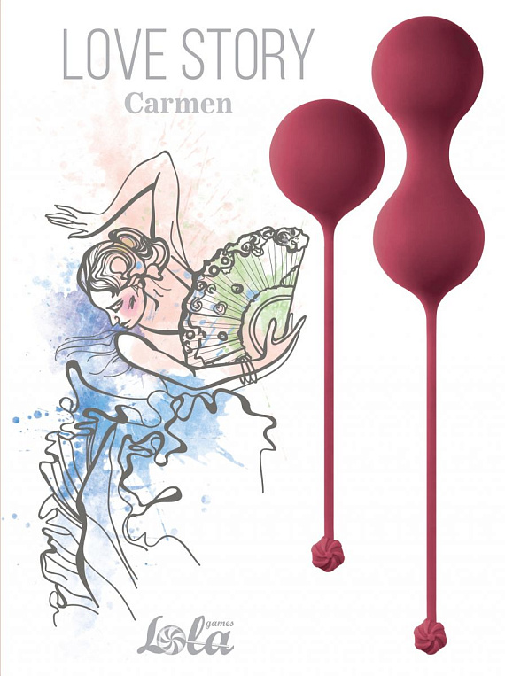 Набор бордовых вагинальных шариков Love Story Carmen - фото 6