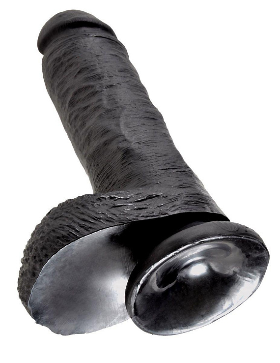 Чёрный фаллоимитатор 8  Cock with Balls - 21,3 см. от Intimcat