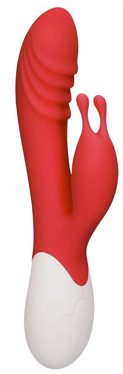 Красный вибратор-кролик G Ignite с функцией нагрева - 20,8 см. от Intimcat