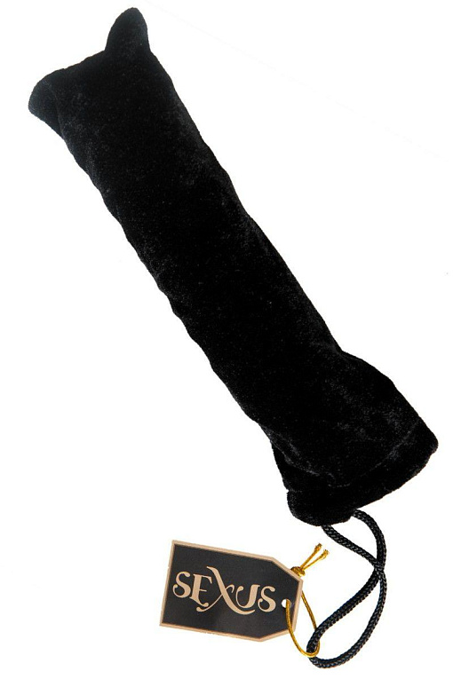 Стеклянная анальная втулка с черным хвостиком - 13,5 см. - стекло