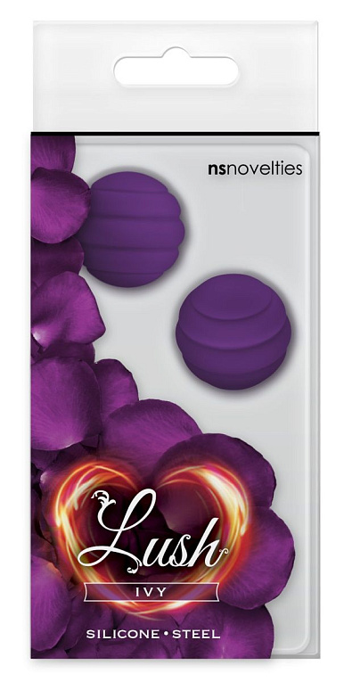 Фиолетовые стальные вагинальные шарики с силиконовым покрытием - металл, силикон