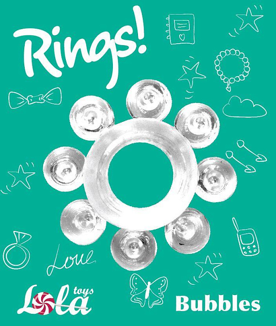 Прозрачное эрекционное кольцо Rings Bubbles - Термопластичная резина (TPR)