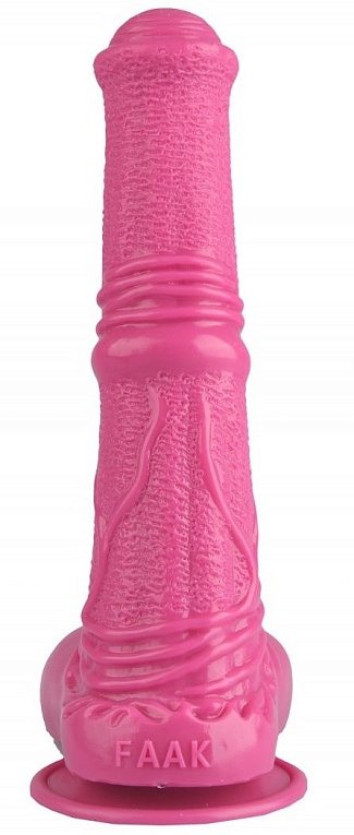 Розовый фаллоимитатор-реалистик с мошонкой - 25 см. от Intimcat