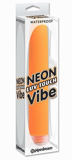 Оранжевый водонепроницаемый вибратор Neon Luv Touch Vibe - 17 см.