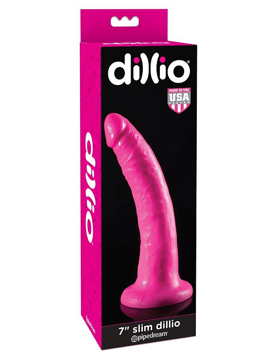 Розовый фаллоимитатор 7  Slim Dillio - 19,7 см. Pipedream