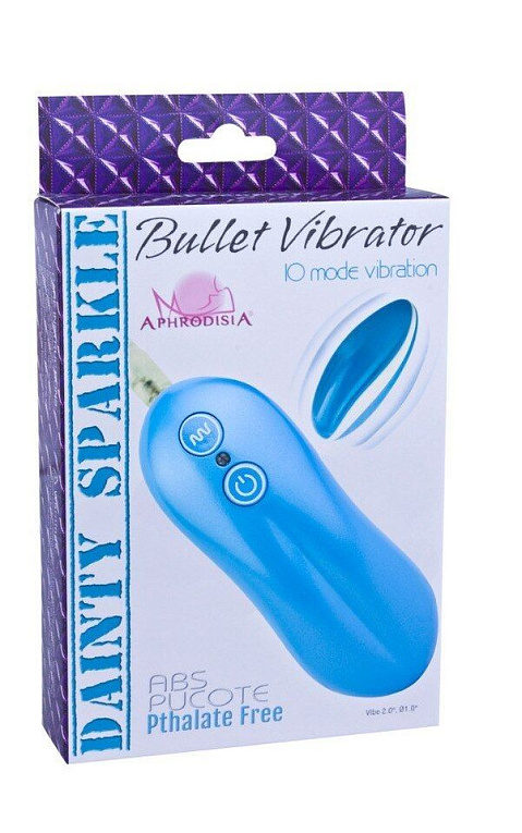 Голубое виброяйцо Bullet Vibrator 10 mode - анодированный пластик (ABS)