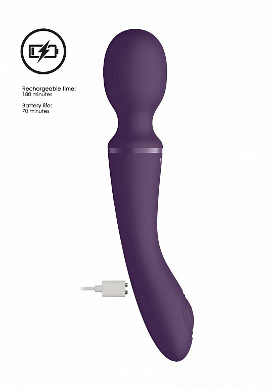Фиолетовый вибромассажер Enora - 22 см. - силикон