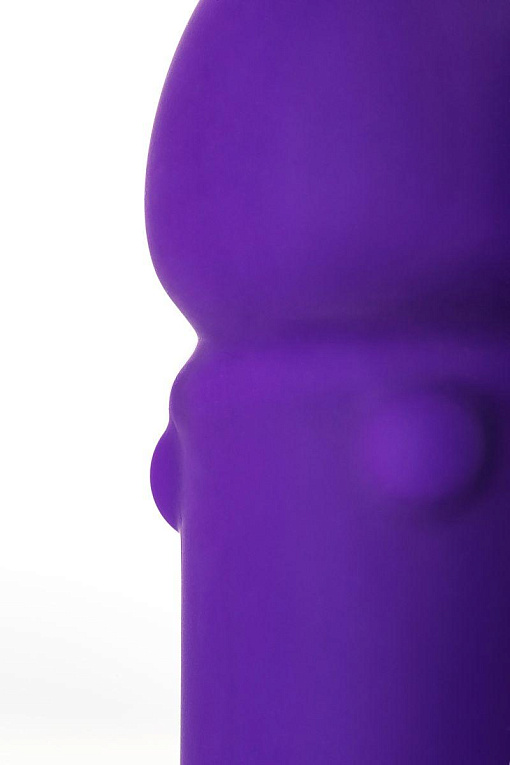 Фиолетовый вибратор с утолщением посередине и клиторальным зайчиком - 18 см. - фото 7