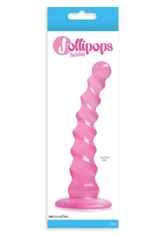 Рифленый розовый анальный стимулятор Jollipops - термопластичный эластомер (TPE)