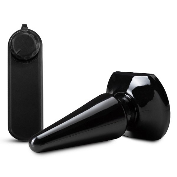 Черная анальная пробка с вибрацией Basic Vibrating Anal Pleaser - 10,2 см. Blush Novelties