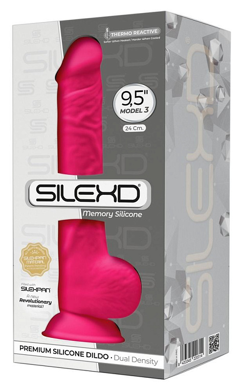 Розовый фаллоимитатор-реалистик Premium Dildo 9,5  Model 3 Premium - 24 см. - силикон
