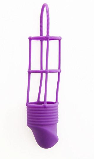 Фиолетовая насадка на пенис Ribbed Cockcage Purple