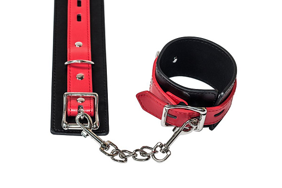 Черно-красные наручники Prelude - поливинилхлорид (ПВХ, PVC)
