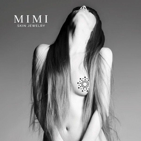 Чёрные наклейки на грудь Mimi Bijoux - поливинилхлорид (ПВХ, PVC)