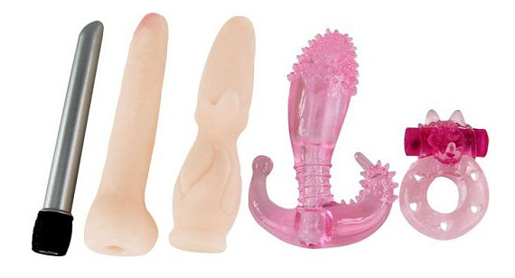 Вибронабор Sex Collection: эрекционное кольцо, вибратор и 3 насадки - термопластичная резина (TPR)