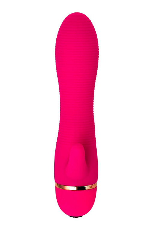 Розовый вибромассажёр с небольшим клиторальным отростком - 15 см. A-toys