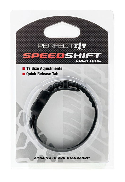 Чёрное регулируемое эрекционное кольцо Speed Shift от Intimcat