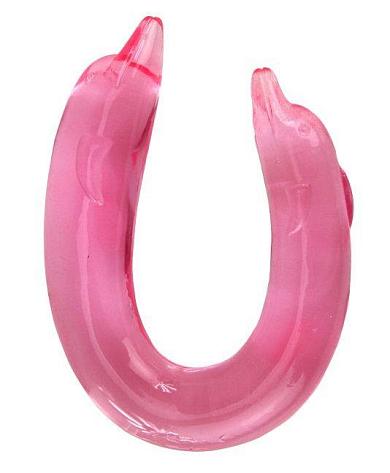 Розовый двойной фаллоимитатор Dolphin - 30,5 см.