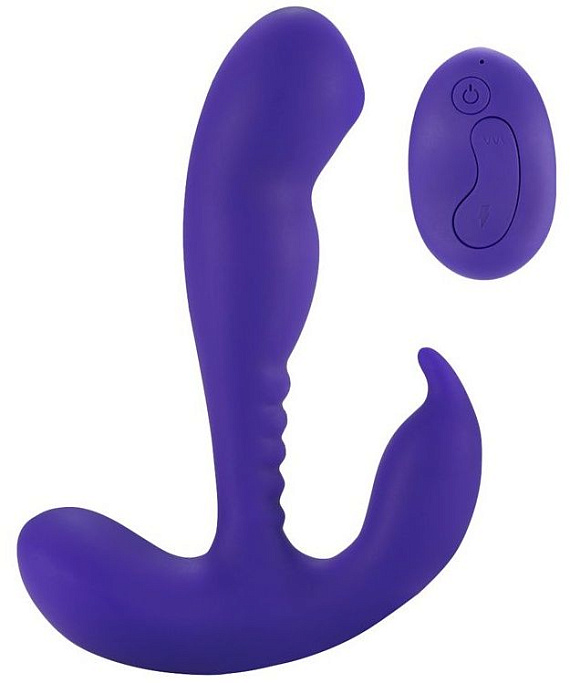 Фиолетовый стимулятор простаты Remote Control Prostate Stimulator with Rolling Ball - 13,3 см.