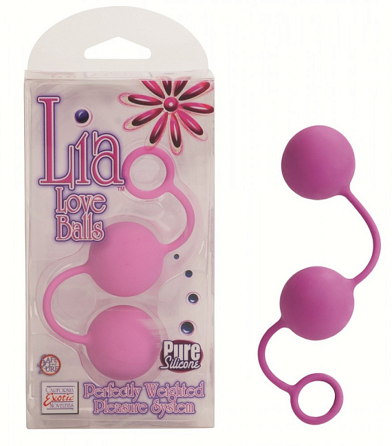 Розовые вагинальные шарики Lia Love Balls - силикон