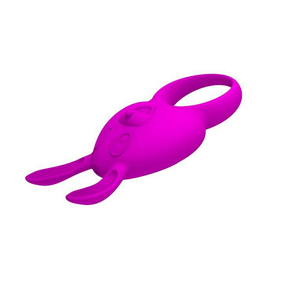 Фиолетовое перезаряжаемое эрекционное кольцо с вибрацией - силикон